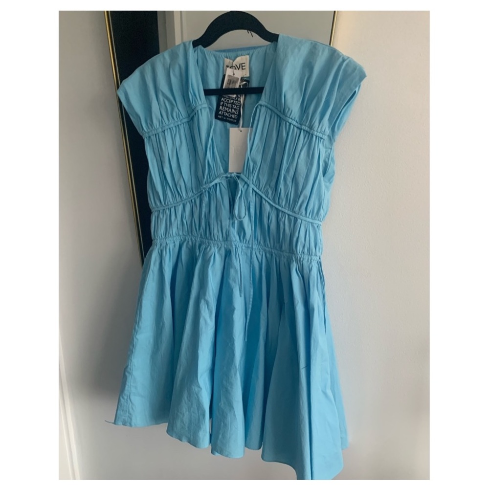 Tove Clara tie-front poplin dress